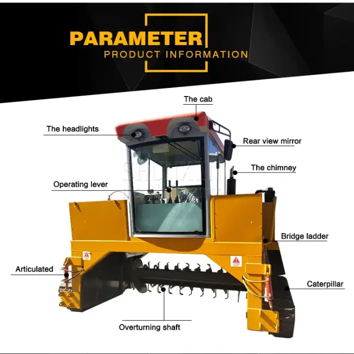 6-10m or min chicken manure fermentation compost turner machine