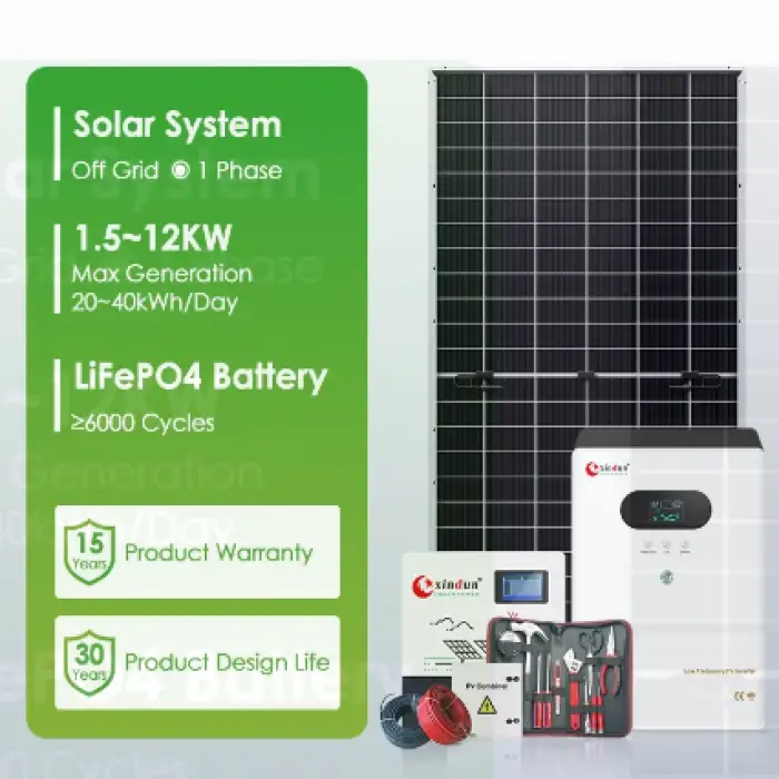 Off Grid Set Portable Electric Solar Energy Management Systems 10kw 3kw with Lithium ion Battery for Farm Home 5kw 8kw