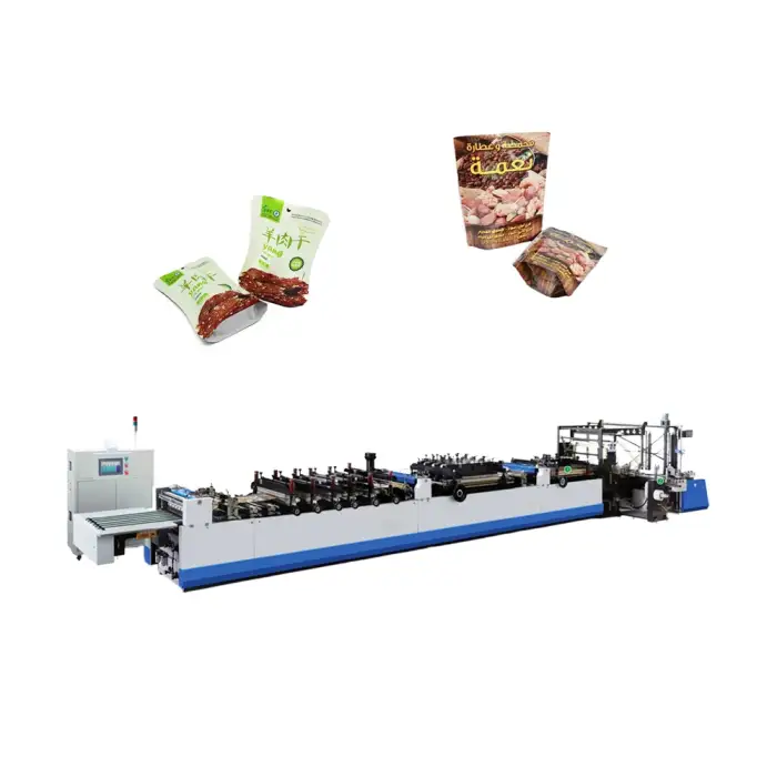 Automatic Food Snack Zip Lock Plastic Bag Making Machine With Three Side Seal