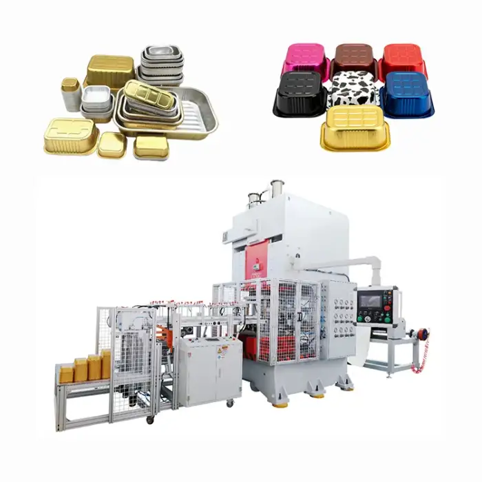 Multifunctional Upgraded Version Aluminium Foil Container Machine With High Press Stamping