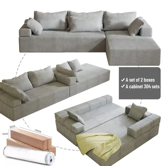 Sectional Modular sofas White combination Couch Living Room I or L-shape Sofa bed