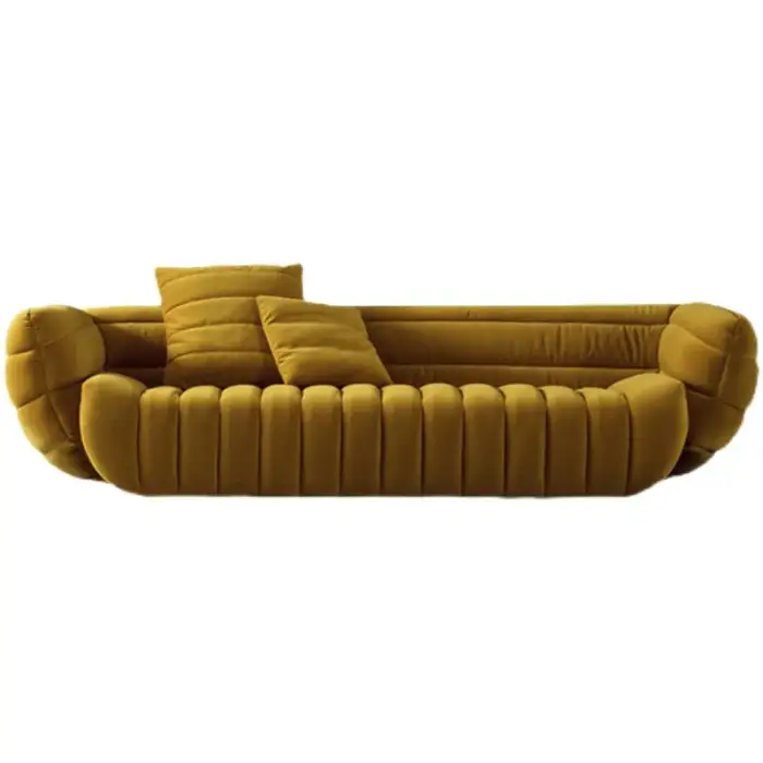 Italian minimalist living room couch frosted flannelette banana boat designer sofa