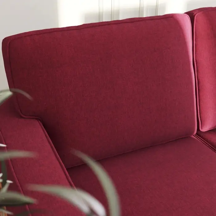 VASAGLE  Modern 3 seater sofa Solid Wood Frame Velvet Red Sofa Couch