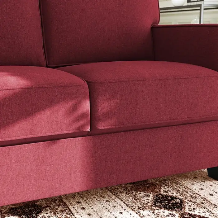 VASAGLE  Modern 3 seater sofa Solid Wood Frame Velvet Red Sofa Couch