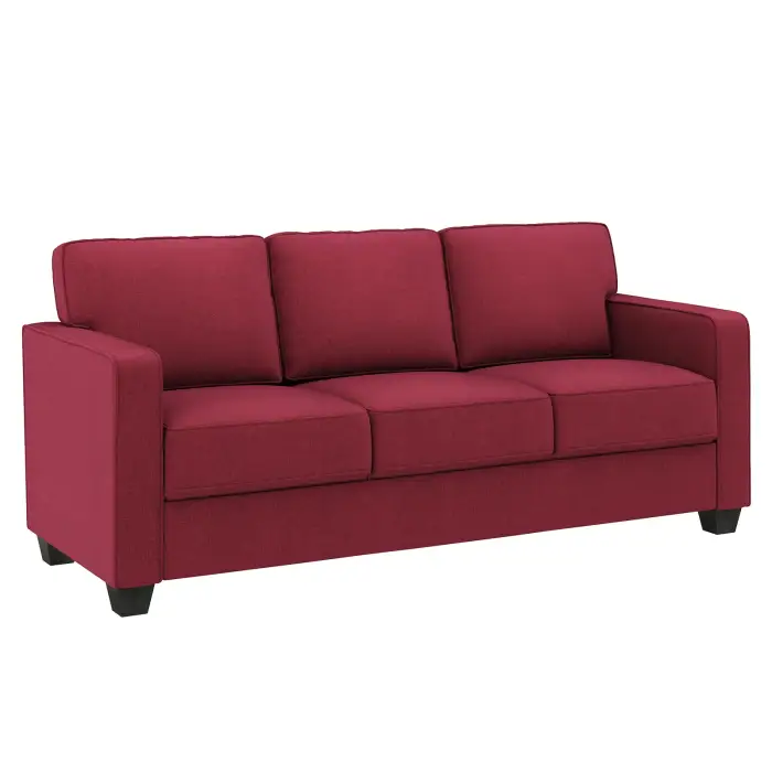 VASAGLE  Modern 3 seater sofa Solid Wood Frame Velvet Red Sofa Couch