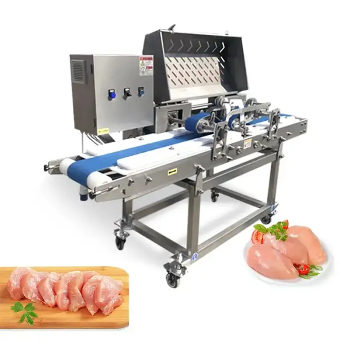 Automatic Horizontal Conveyor  For Thin Bacon Chicken Breast Cut Slicer Meat Slice Machine