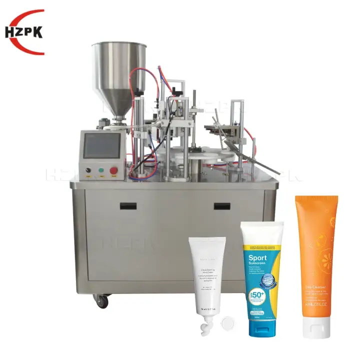 Automatic lotion soft plastic cosmetic cream tube filling and ultrasonic sealing machine