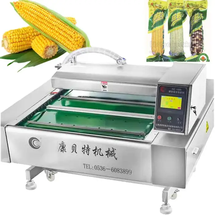 Vegetable food sealer Belt type continuous vacuum packaging machine