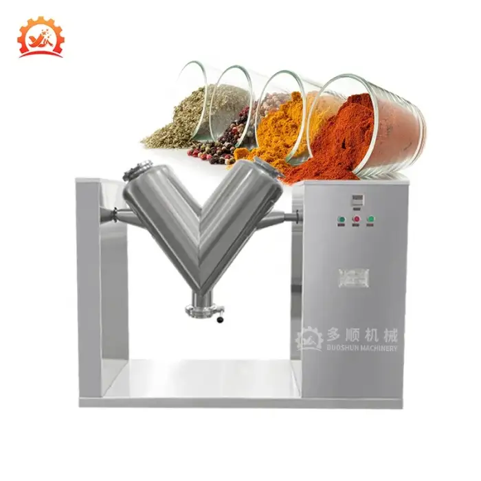 VH-200B GMP Standard V Type Double Arm Cosmetic Herb Grain Spice Mixing Machine