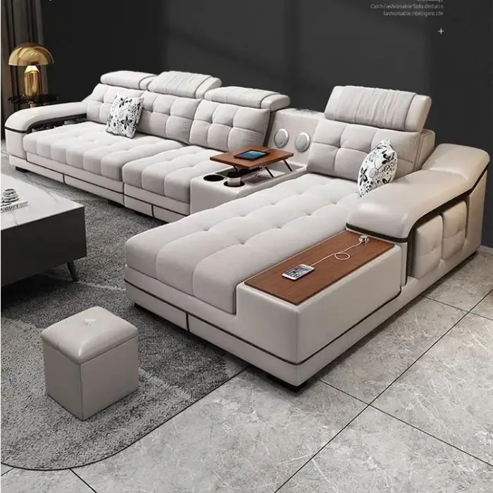 ATUNUS Modern leather sectional modular sofa couch set living room furniture modern design couch luxury u shape sofa