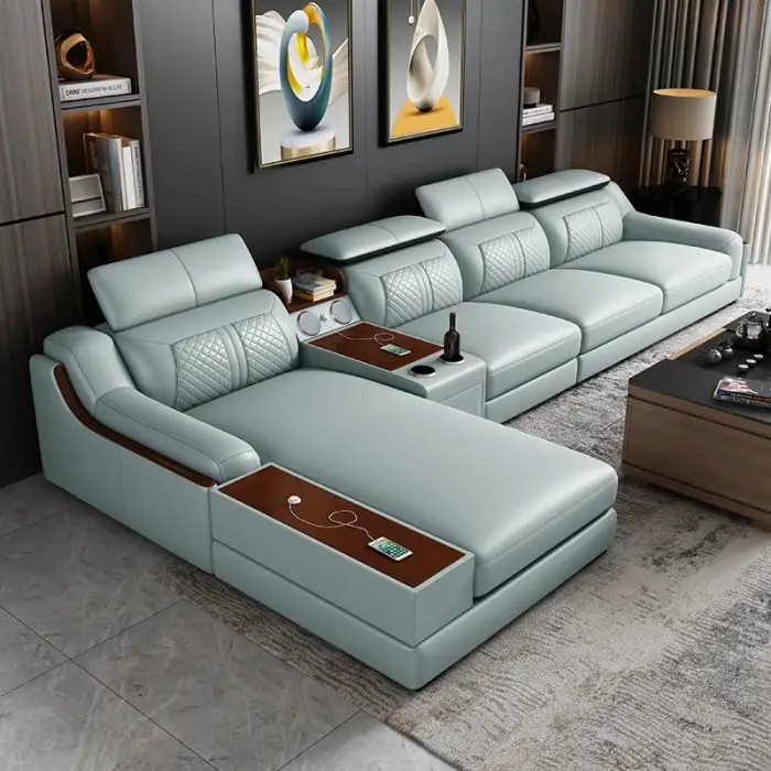 Leisure Leather Sofa Durable Deep Sofa Contemporary Sofa Set Luxury