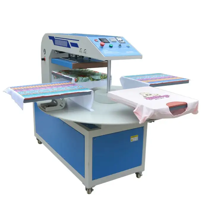 cheap cost 40x50cm rotary 4 stations  heat press machine for pillow and polo T-shirt sportswear