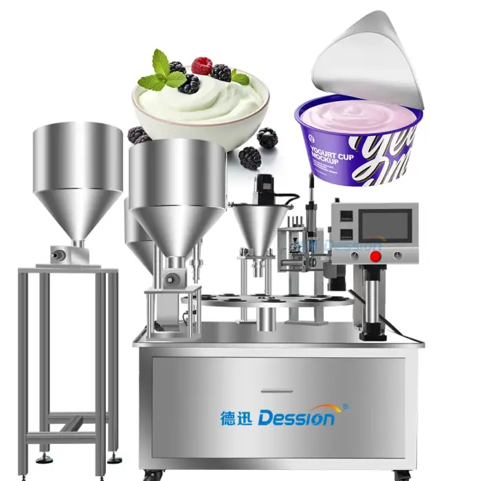 High Speed Rotary Yogurt Ice Cream Milk Cup Filling Machine Drink Liquid Cup Filling Sealing Machine