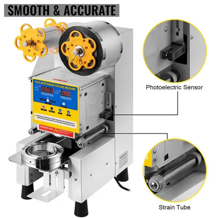 Zhanyi High Speed Ce Certificated Machine Per Sigillare Ice Cream Cup Sealer Bubble Plastic Cup Sealer Machine For Drinks