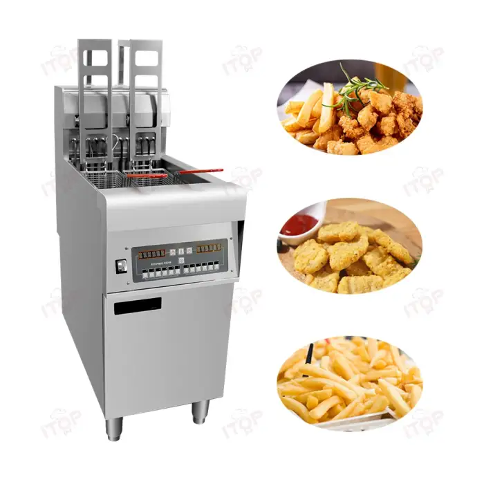 Automatic Lifting Electric Frying Pan Commercial Temperature Control Deep Fryer For Kfc Hotel Fast Food Restaurant Snack Bar