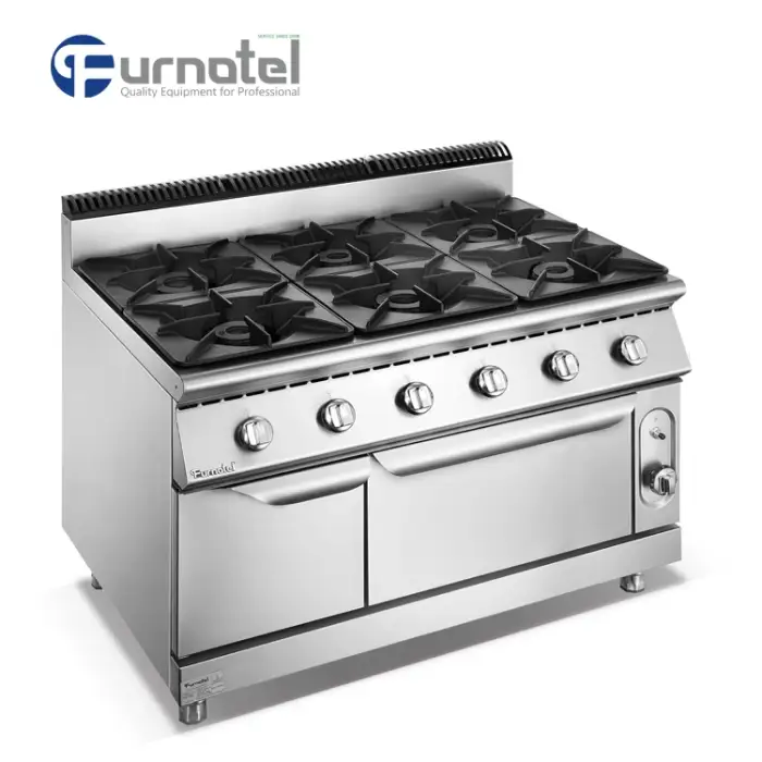 Commercial Six Burner Gas Ranges Stoves With Oven