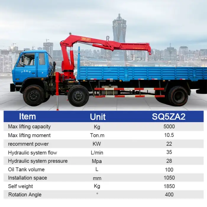 BOB-LIFT Truck Mounted Crane 3~8 Ton New Crane Customizable 1~30 Ton Telescopic Knuckle Boom Truck Mounted Crane For Sales