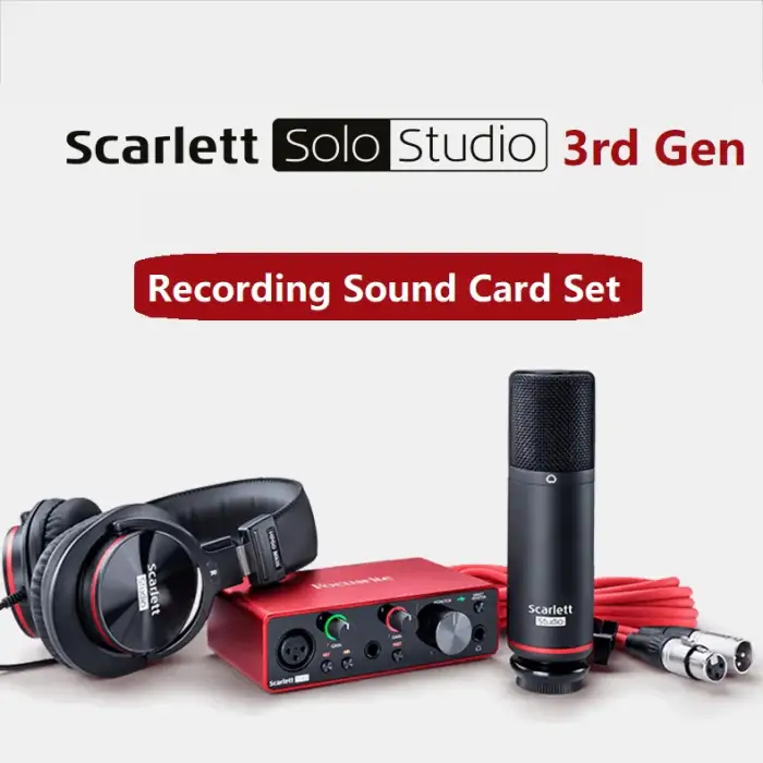 Scarlett Studio  Recording Sound Card Set 2 Input 2 Out Usb Audio Interface With Condenser Mic