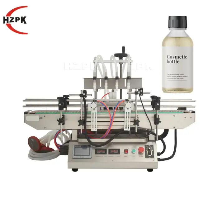 Hzpk Automatic Bottle Filling Machine For Lotion Juice Water Liquid Oil Piston Filling Machine