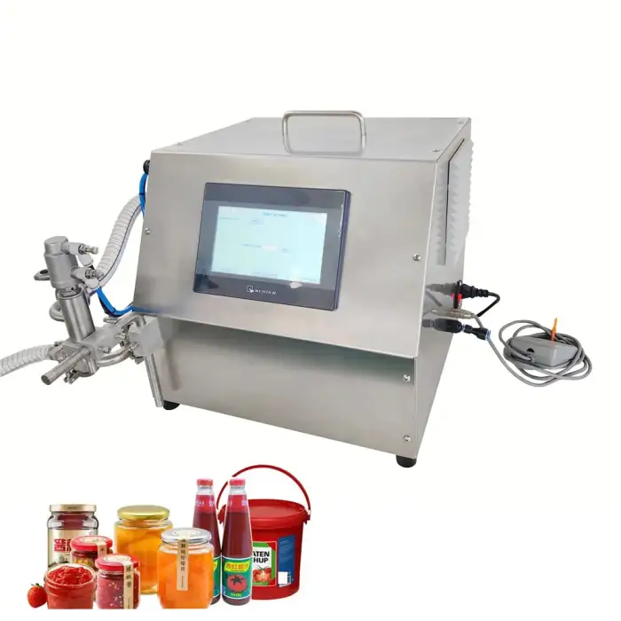 Servo Motor  Semi-automatic Food grade Liquid Paste Sauce Honey Filling Machine