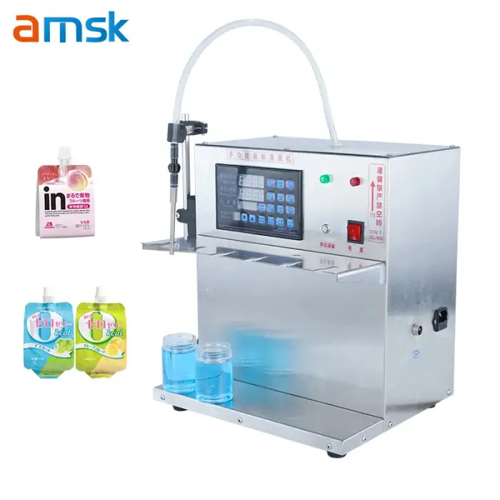 ZX-618 Semi-automatic Desktop Milk Juice Beverage Liquid Pouch Filler Production Line Vertical Bag Liquid Filling Machine