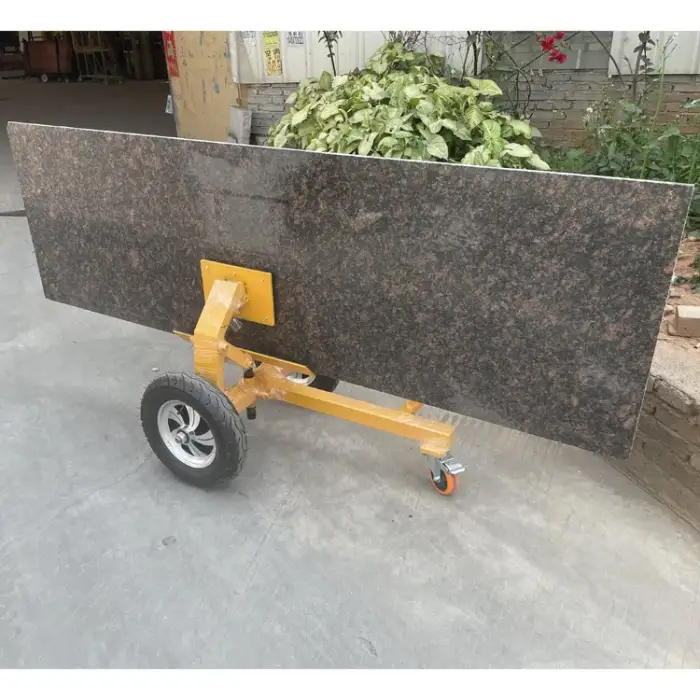 Yellow Self-Locking Stone Splint Trolley Dolly New Design Handling Equipment for Industry Machinery Transportation