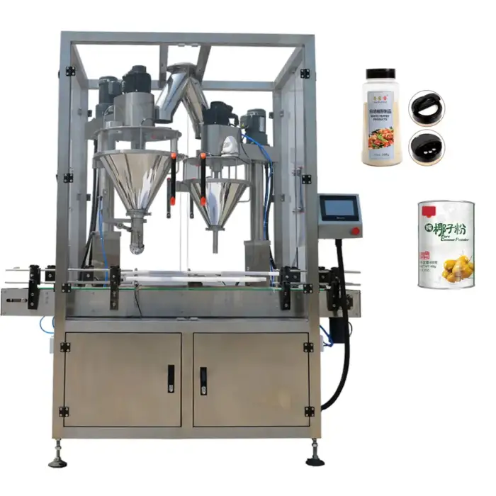 auto pepper spice milk chocolate powder double head filling packing machine