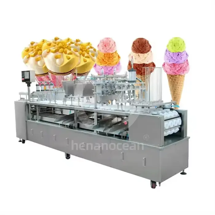 Multi-functional ice cream maker ice cream cone production line chocolate cup cone ice cream filling making machine