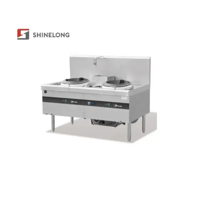 2-Burner And 2-Warmer Gas Stove for Commercial Restaurants