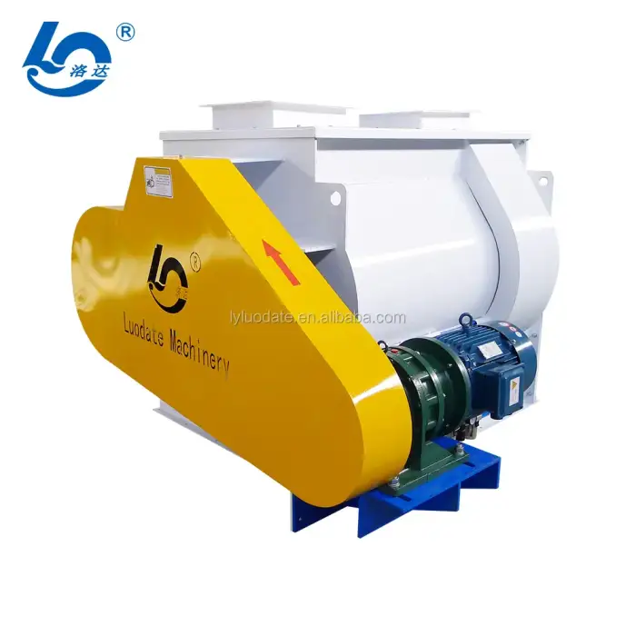 Large Capacity Feed Mixer Quick Processing Double Ribbon Mixer Wear-resistant Double Shafts Paddle Mixer