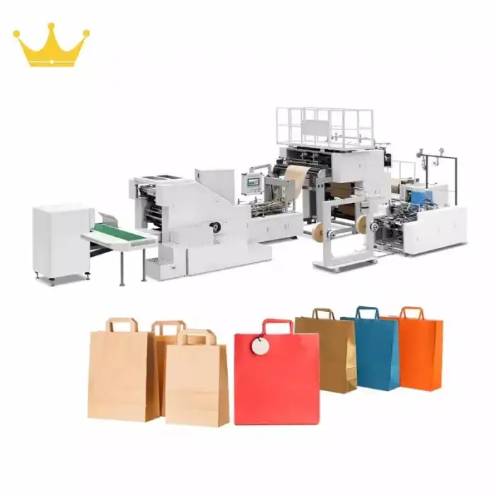 Fully automatic sharp bottom paper shopping bag making machine for paper bag product making equipment