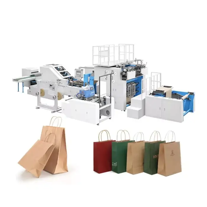 Fully automatic sharp bottom paper shopping bag making machine for paper bag product making equipment