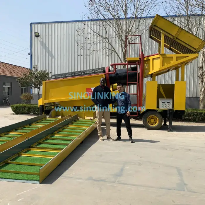 Diesel Gold processing washing plant Double Layer Trommel Gold Recovery machine