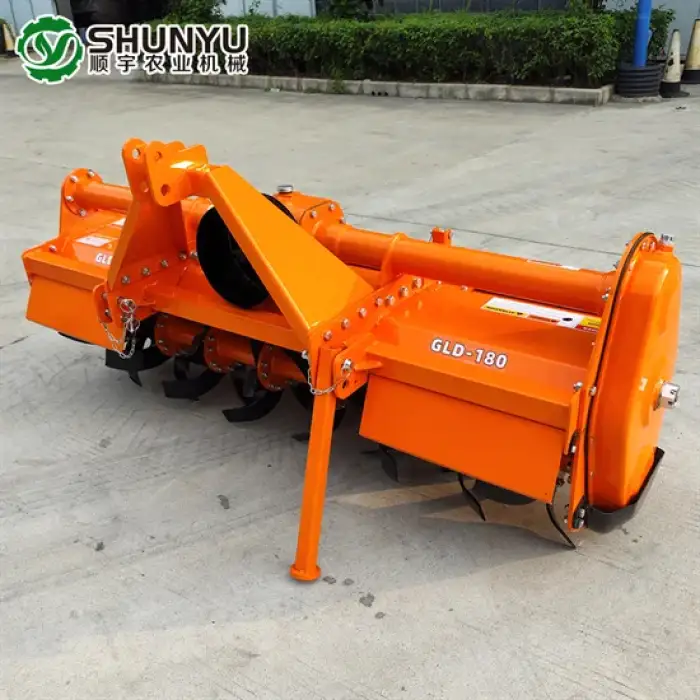 tractor mounted  standard pto shaft 4 blades  chain driven rotovator rotary tiller