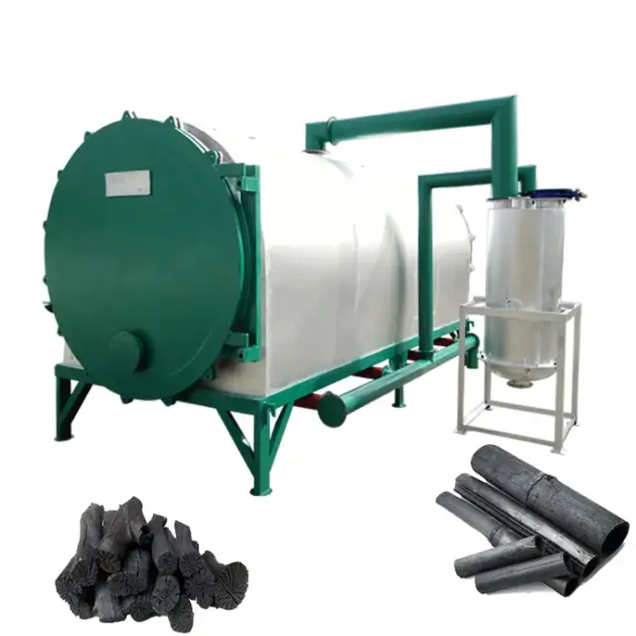 Sale Biochar Charcoal Retort Kiln Palm Kernel Shells Carbonization Furnace