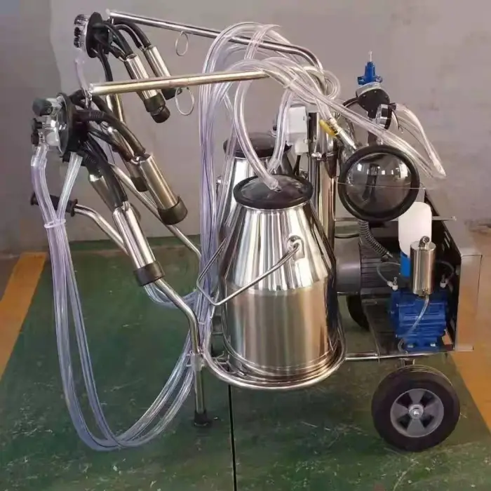 Portable cow or goat or Buffalo single head and double heads vacuum pulse milking machine for sale