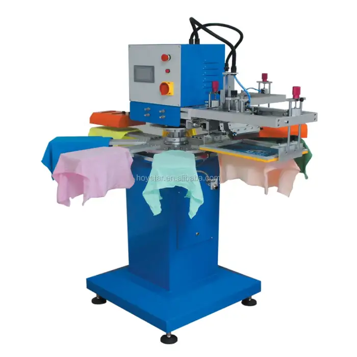 Rapid 2 Color Rotary tshirt screen printing machine automatic silk screen printer non woven bags