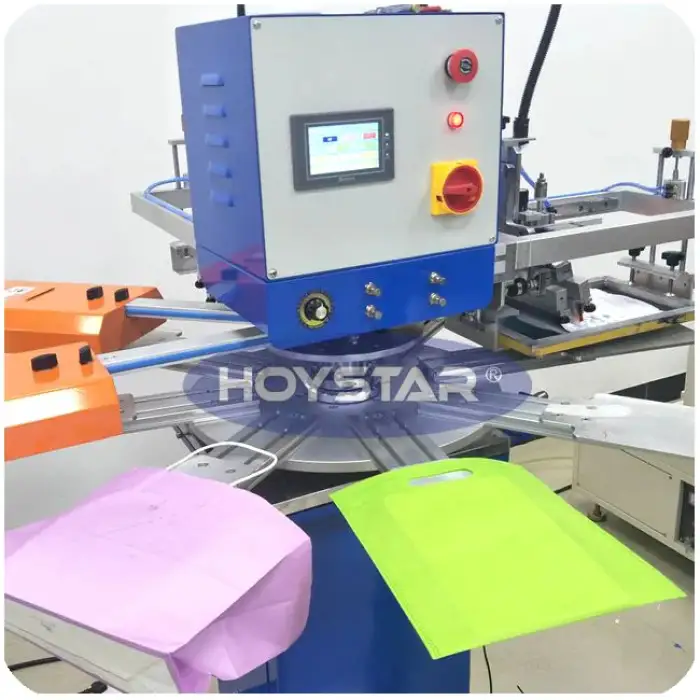 Rapid 2 Color Rotary tshirt screen printing machine automatic silk screen printer non woven bags