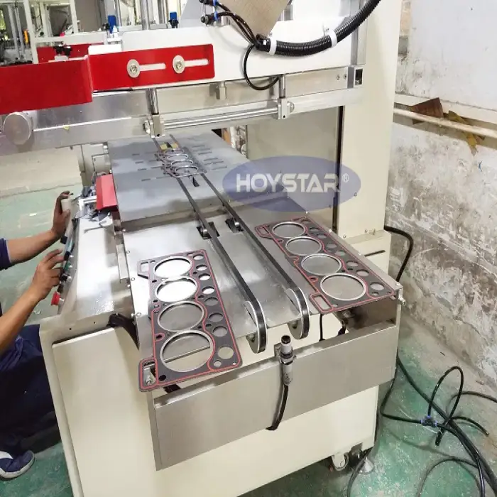 automatic screen printing machine for cylinder head gasket with feeding and unfeeding