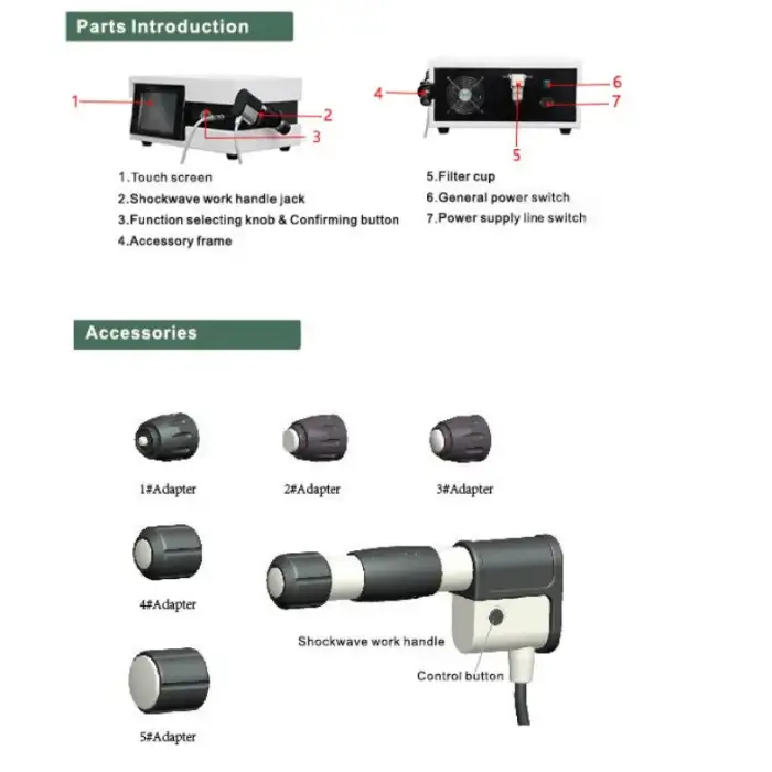 1-21 HZ Physiotherapy  1064nm Shock Wave Device