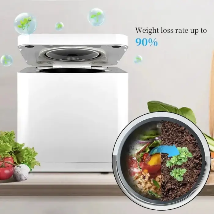 Electric Household Kitchen Composter Continuous Food Waste Compost Machine Disposal Silencer Technology Organic Composting