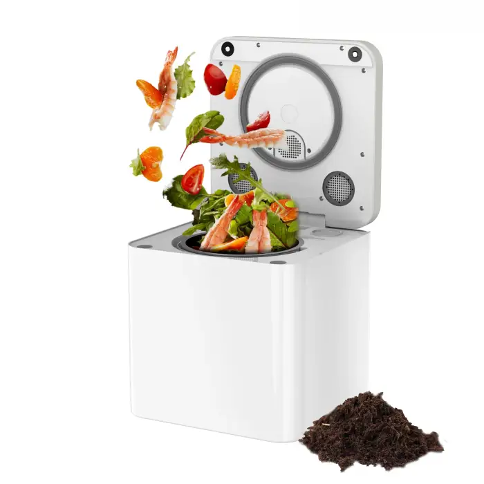 Electric Household Kitchen Composter Continuous Food Waste Compost Machine Disposal Silencer Technology Organic Composting