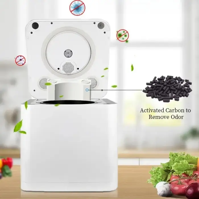 Electric Household Kitchen Composter Continuous Food Waste Compost Machine Disposal Silencer Technology Organic Composting