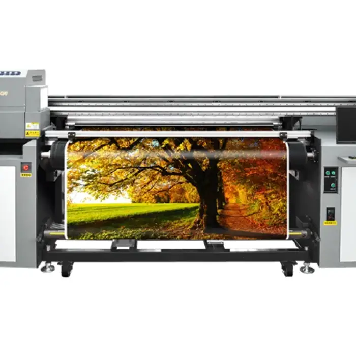 Universal uv hybrid roll to roll printing machine with flatbed printer LED 1800mm