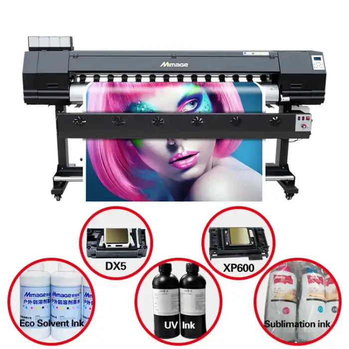 update type 1.6m 1.8m wide format Eco solvent printer and cutter printing machine