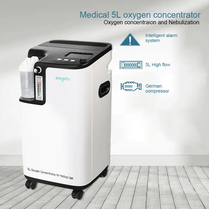 Medical 5Liter  Portable Mobile Oxygen Concentrator Atomization Machine Therapy Equipment