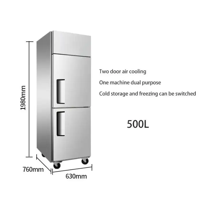 Air-cooled Commercial Refrigerator Kitchen Refrigeration Freezer Freezer Refrigeration Equipment Stainless Steel CB Ce