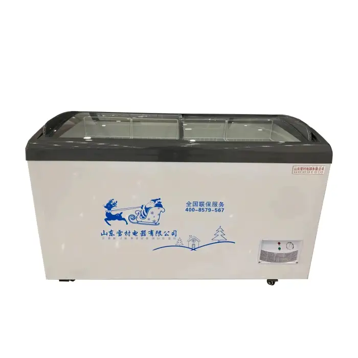 stainless steel display refrigerated freezer for supermarket