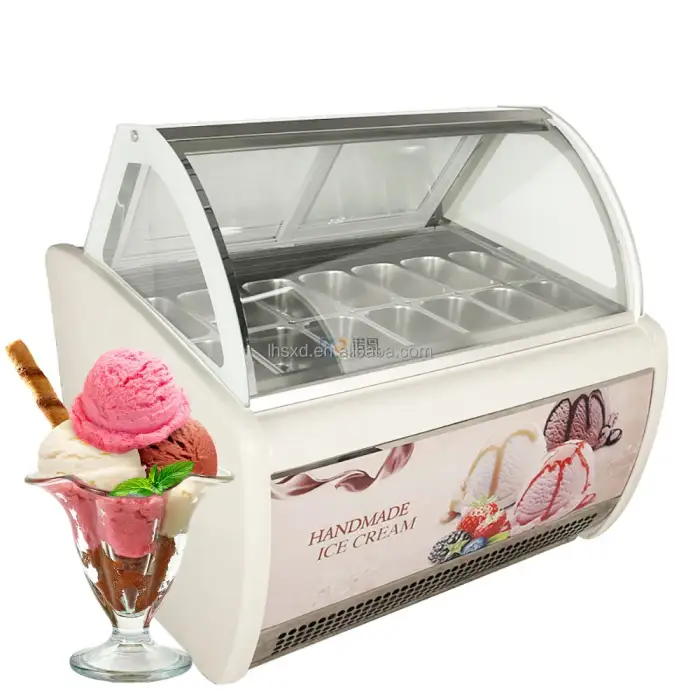 Ice Cream Fast Food Popsicle Cooler Refrigerator Showcase Ice Cream Display Case gelato Freezer Showcase