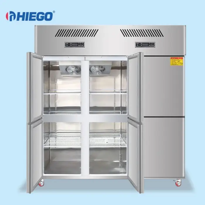 Commercial 6 Doors Single Temperature Refrigerated Cabinets Upright Refrigerator Chiller Freezer